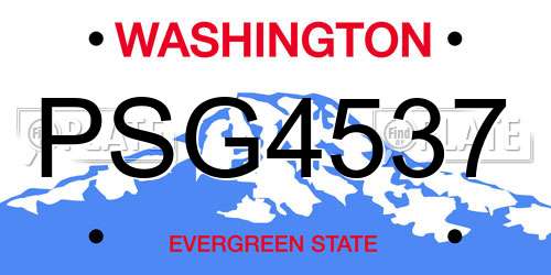 PSG4537 Washington License Plate