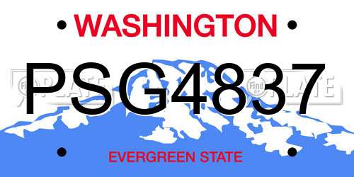 PSG4837 Washington License Plate