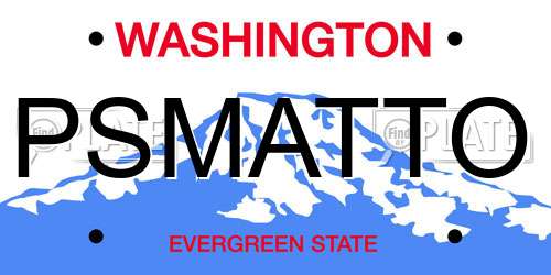 PSMATTO Washington License Plate