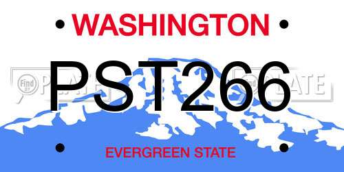 PST266 Washington License Plate