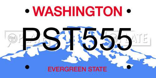 PST555 Washington License Plate