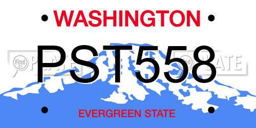PST558 Washington License Plate