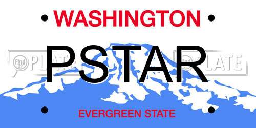 PSTAR Washington License Plate