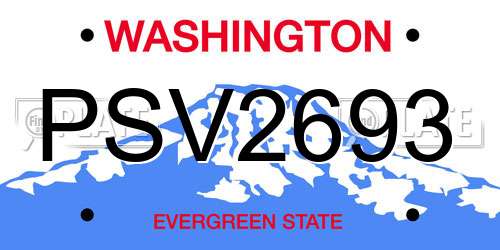 PSV2693 Washington License Plate