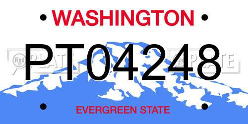 PT04248 Washington License Plate