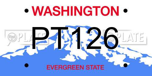PT126 Washington License Plate