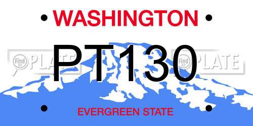 PT130 Washington License Plate