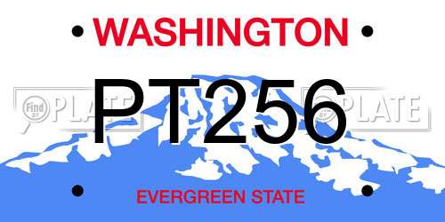 PT256 Washington License Plate