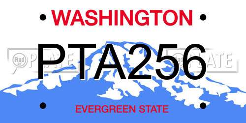 PTA256 Washington License Plate