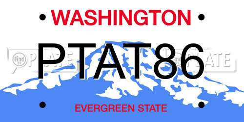 PTAT86 Washington License Plate