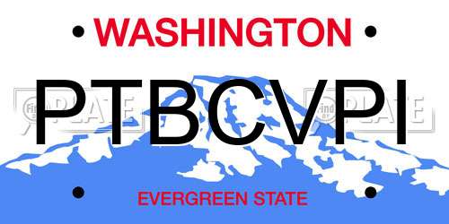PTBCVPI Washington License Plate