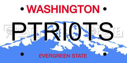 PTRI0TS Washington License Plate