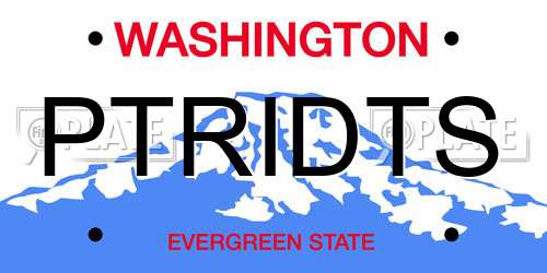 PTRIDTS Washington License Plate