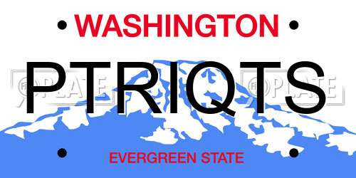 PTRIQTS Washington License Plate