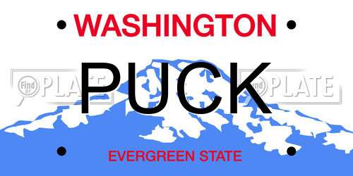 PUCK Washington License Plate