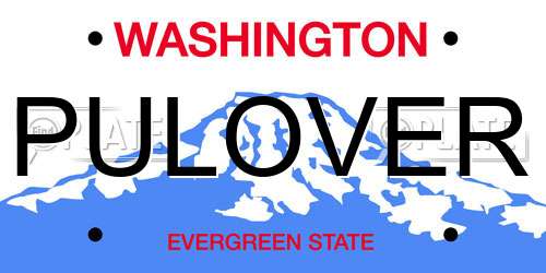 PULOVER Washington License Plate