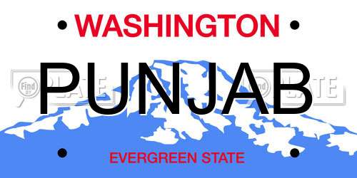 PUNJAB Washington License Plate