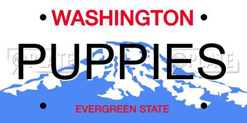 PUPPIES Washington License Plate