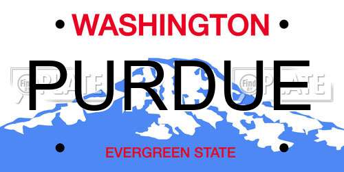 PURDUE Washington License Plate