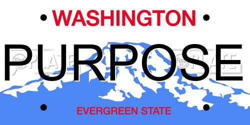 PURPOSE Washington License Plate
