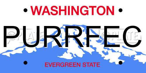 PURRFEC Washington License Plate
