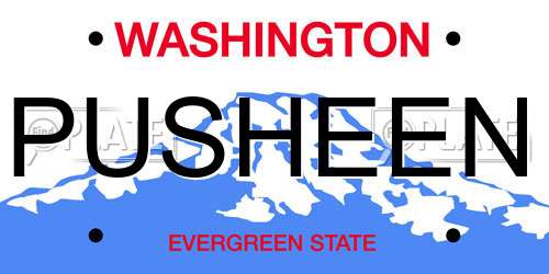 PUSHEEN Washington License Plate