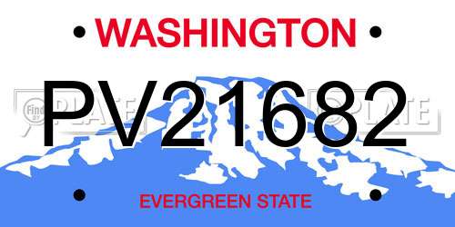 PV21682 Washington License Plate