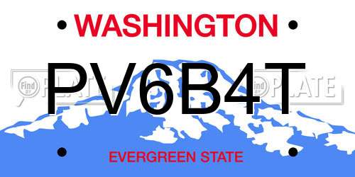 PV6B4T Washington License Plate
