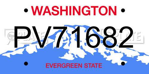 PV71682 Washington License Plate