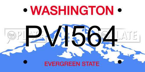 PVI564 Washington License Plate
