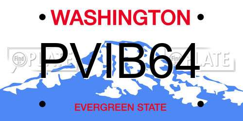 PVIB64 Washington License Plate