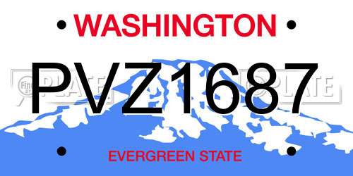 PVZ1687 Washington License Plate