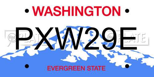 PXW29E Washington License Plate