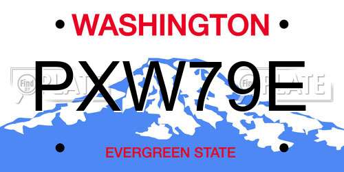 PXW79E Washington License Plate