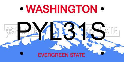 PYL31S Washington License Plate