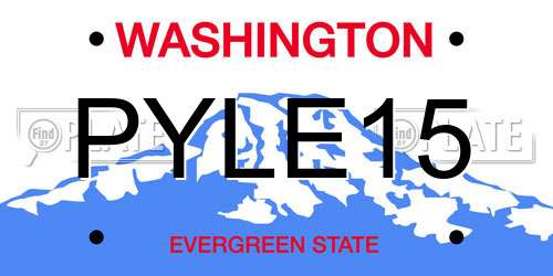 PYLE15 Washington License Plate
