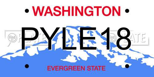 PYLE18 Washington License Plate