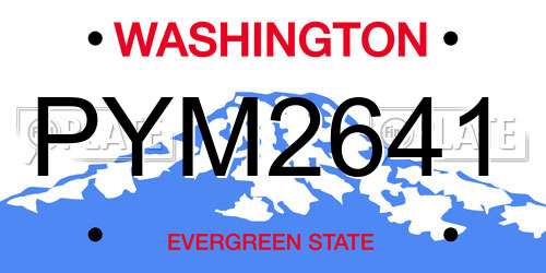 PYM2641 Washington License Plate