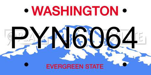 PYN6064 Washington License Plate
