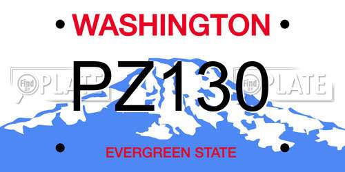 PZ130 Washington License Plate