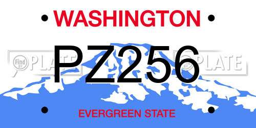 PZ256 Washington License Plate