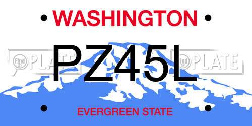 PZ45L Washington License Plate