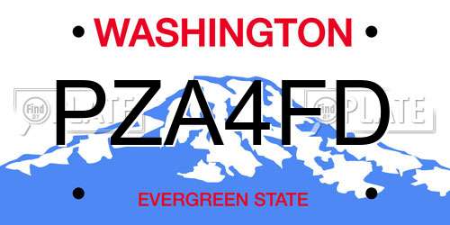 PZA4FD Washington License Plate