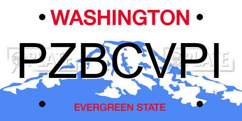 PZBCVPI Washington License Plate
