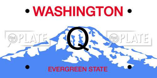 Q Washington License Plate