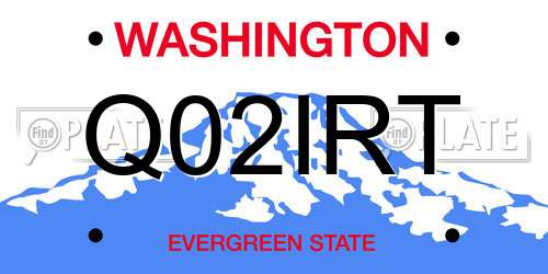 Q02IRT Washington License Plate
