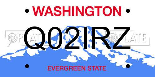 Q02IRZ Washington License Plate