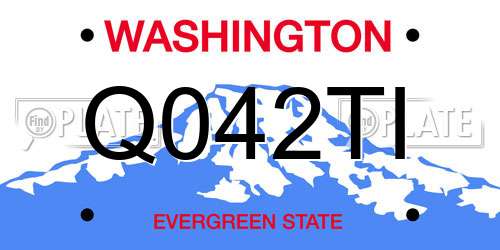 Q042TI Washington License Plate