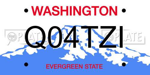 Q04TZI Washington License Plate