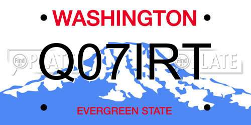 Q07IRT Washington License Plate